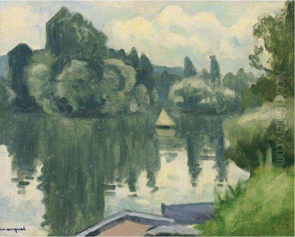 La Petite Voile A Poissy Oil Painting by Albert Marquet