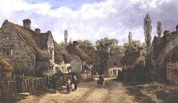 Langford Village, Wiltshire Oil Painting by William Pitt