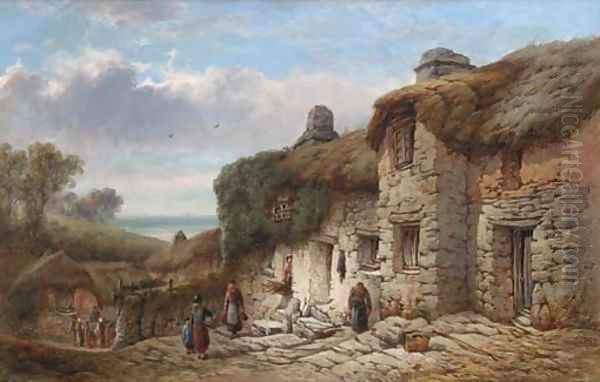 Old cottage, Bigbury, Devon Oil Painting by William Pitt