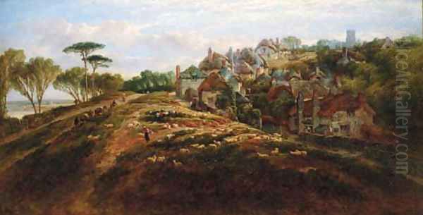 The village of Potlemouth, Devon Oil Painting by William Pitt