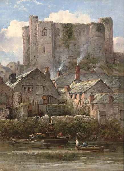 Haverfordwest Castle, South Wales Oil Painting by William Pitt