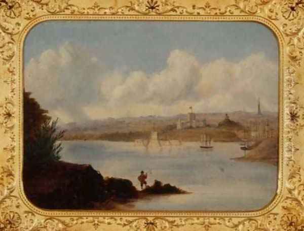 Government House and Pinch Gut Island, Sydney Harbour Oil Painting by George Edward Peacock