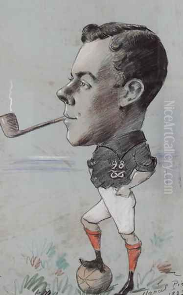 Pipe Smoking Footballer of the 98th North Staffordshire Regiment, 1892 Oil Painting by Marcel Pic