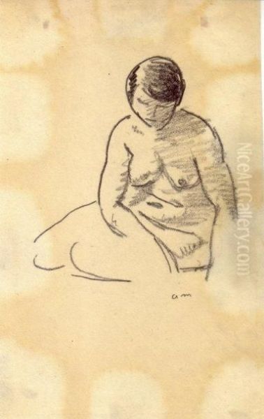 Femme Assise Par Terre Oil Painting by Albert Marquet