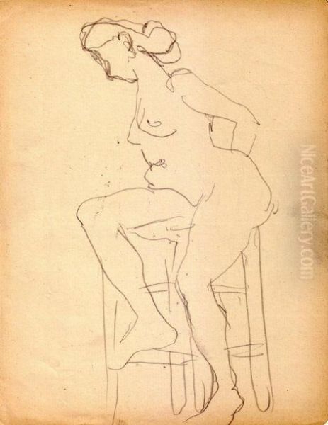 Nus Au Tabouret Oil Painting by Albert Marquet