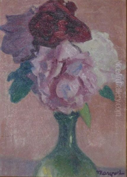 Bouquet De Roses Oil Painting by Albert Marquet