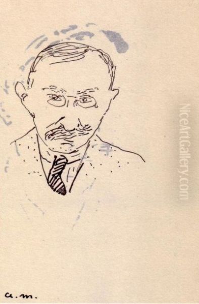 Autoportrait A La Moustache Et Croquis Oil Painting by Albert Marquet