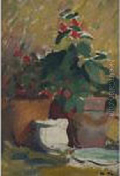 Pots De Geranium Oil Painting by Albert Marquet