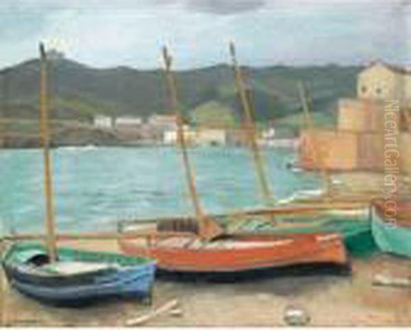 Barques A Collioure, Temps Gris Oil Painting by Albert Marquet