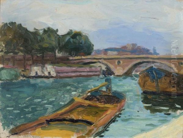 Paris Pont Sur La Seine Oil Painting by Albert Marquet