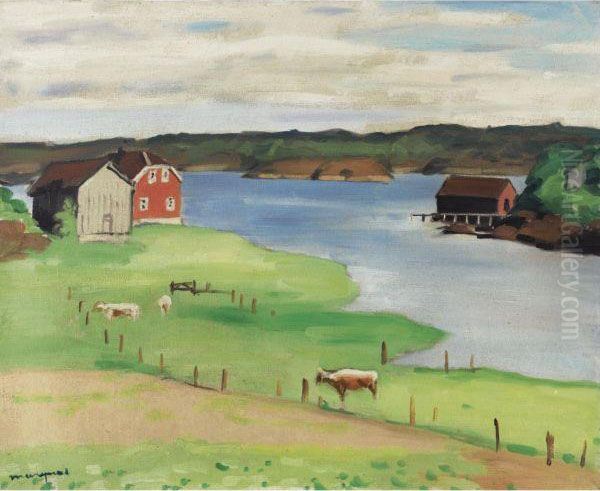 Prairie En Norvege Oil Painting by Albert Marquet