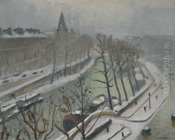 Quai Des Grands Augustins Sous La Neige Oil Painting by Albert Marquet