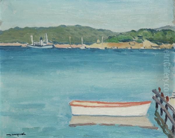 Barque Au Ponton A Porquerolles Oil Painting by Albert Marquet