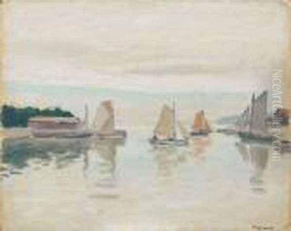 Voiliers A La Rochelle Oil Painting by Albert Marquet