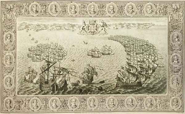 Armada, 1739 5 Oil Painting by John Pine