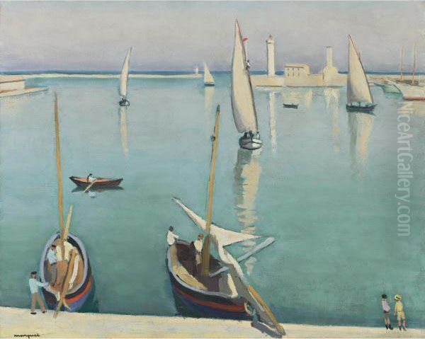 Voiliers A Sete Oil Painting by Albert Marquet