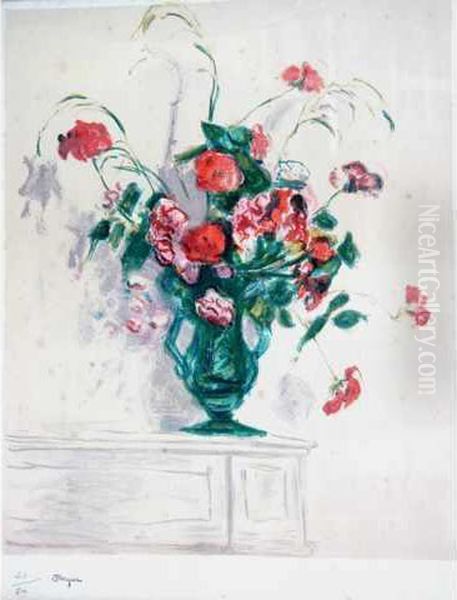 Bouquet De Fleurs Rouges Oil Painting by Albert Marquet