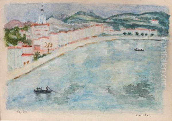 Le Port De Menton Oil Painting by Albert Marquet