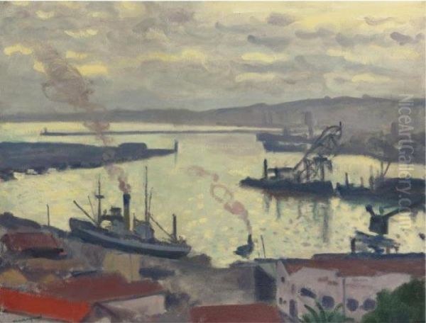 Le Port D'alger Par Temps Gris Oil Painting by Albert Marquet