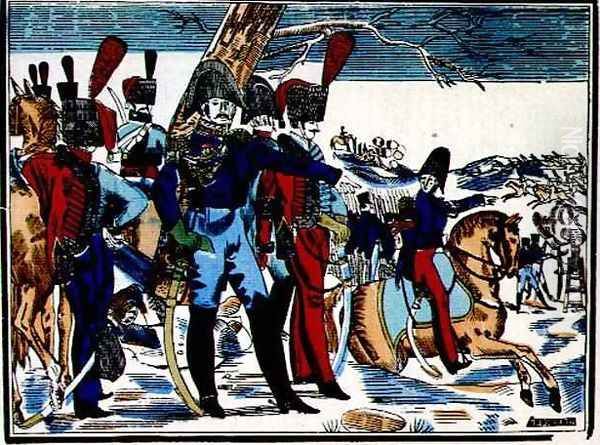 The Retreat from Russia, 1815 from Edition de la Revue Lorraine Illustree, engraved by Antoine Reveille 1788-1870, pub. 1912 Oil Painting by Pellerin, Jean-Charles