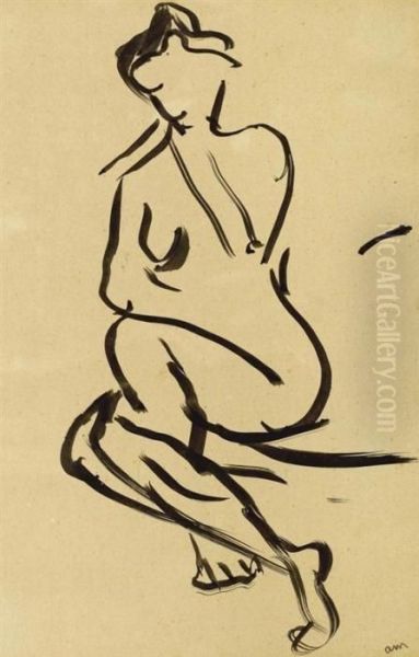 Seated Nude Oil Painting by Albert Marquet