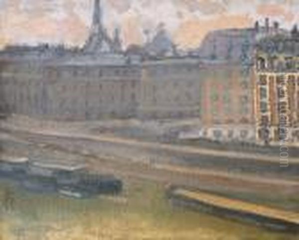 Paris, La Seine Et Le Quai Des Orfevres Oil Painting by Albert Marquet