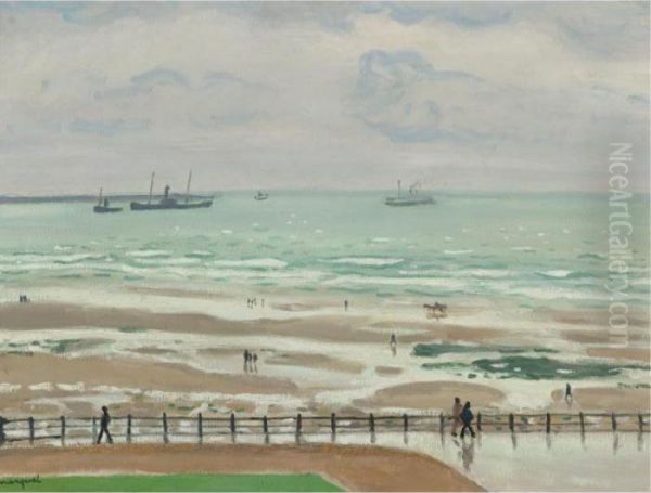 La Digne Ste Beuve A Boulogne-sur-mer (au Bord De La Plage) Oil Painting by Albert Marquet