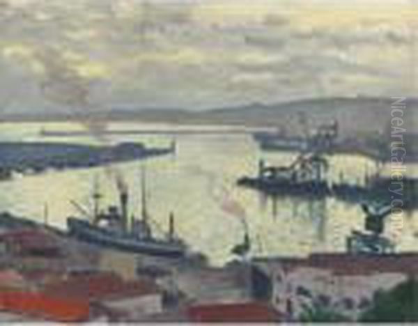 Le Port D'alger Par Temps Gris Oil Painting by Albert Marquet