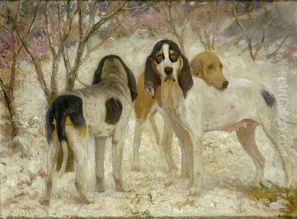 Vrelay-Old English Stag Hounds Oil Painting by Henry Rankin Poore