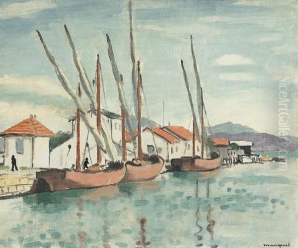 Les Barques De Peche Oil Painting by Albert Marquet