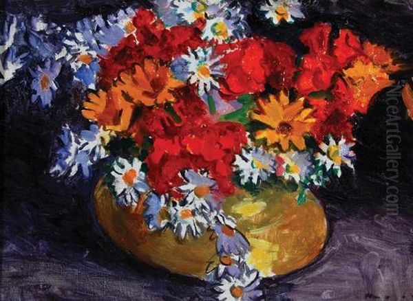 Fleurs Dans Un Pot De Cuivre Oil Painting by Albert Marquet