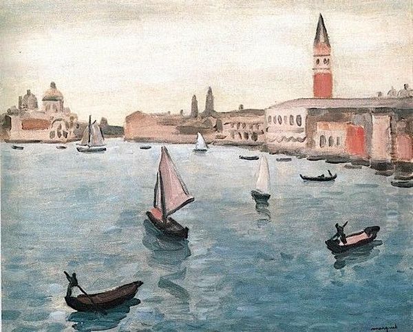 Vue De Venise Oil Painting by Albert Marquet