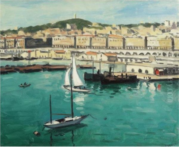 Le Port Et La Ville Oil Painting by Albert Marquet