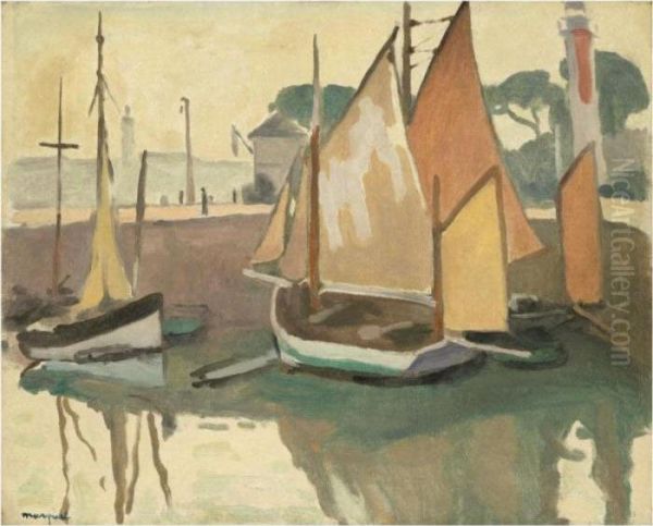 Le Port De La Rochelle, Maree Basse Oil Painting by Albert Marquet