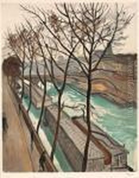 Peniches Sur La Seine by Albert Marquet