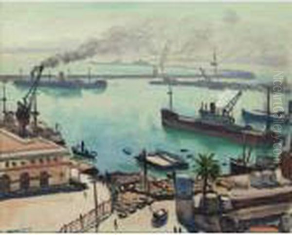 Property From A Private Collection
 

 
 
 

 
 Le Port, Fumees Oil Painting by Albert Marquet