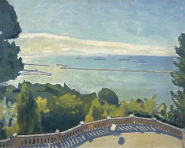 La Terrasse A L'estaque Oil Painting by Albert Marquet