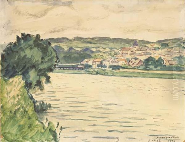 Vue De Triel Oil Painting by Albert Marquet