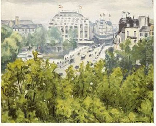 Le Pont Neuf Et La Samaritaine, Circa 1938 Oil Painting by Albert Marquet