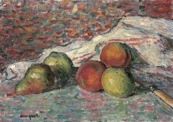 Fruits, Couteau Et Serviette Oil Painting by Albert Marquet