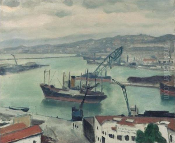 Cargo Dans Le Port Oil Painting by Albert Marquet