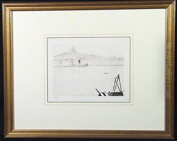 ''le Port De Marseilles'', Drypoint, Signed & Numbered. Framed by Albert Marquet