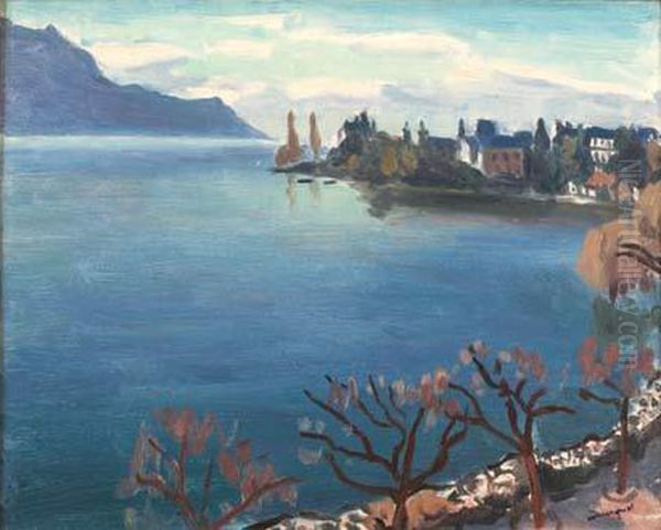 Le Lac Leman A Montreux Oil Painting by Albert Marquet