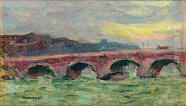 Un Pont A Paris Oil Painting by Albert Marquet