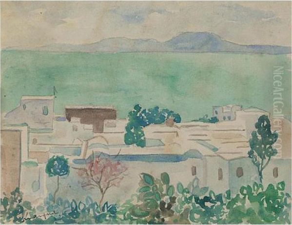 Sidi-bou-said, La Baie De Tunis Oil Painting by Albert Marquet