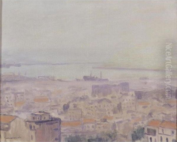 Le Port D'alger, Jour De Brume Oil Painting by Albert Marquet