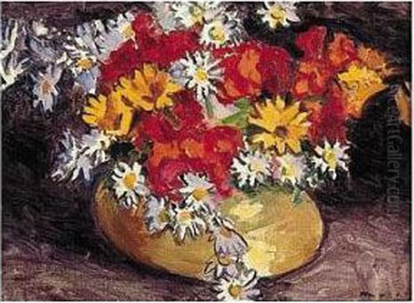 Fleurs Dans Un Pot De Cuivre Oil Painting by Albert Marquet