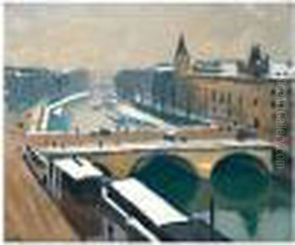 Le Pont Saint-michel Sous La Neige Oil Painting by Albert Marquet