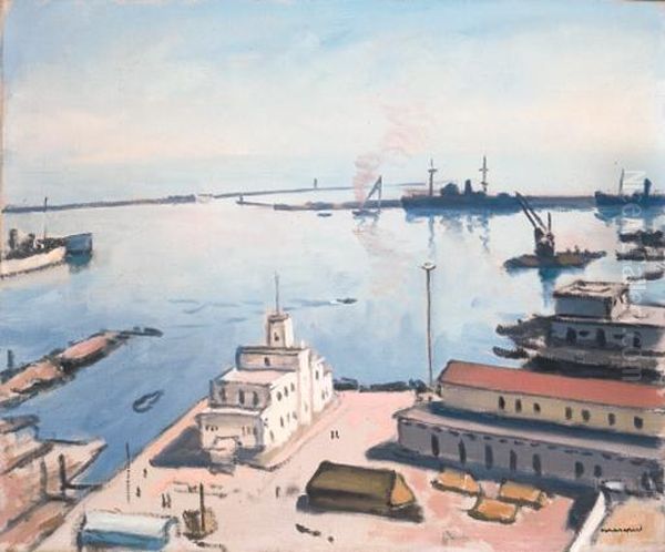 La Capitainerie Et La Douane Oil Painting by Albert Marquet