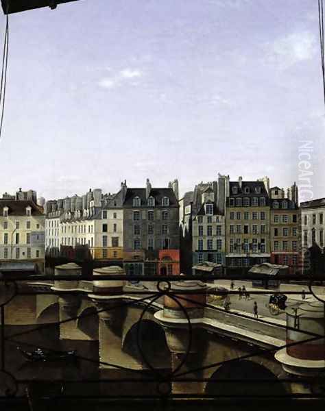 View of the Pont Neuf, c.1845 Oil Painting by Joseph Eusebie Prevot